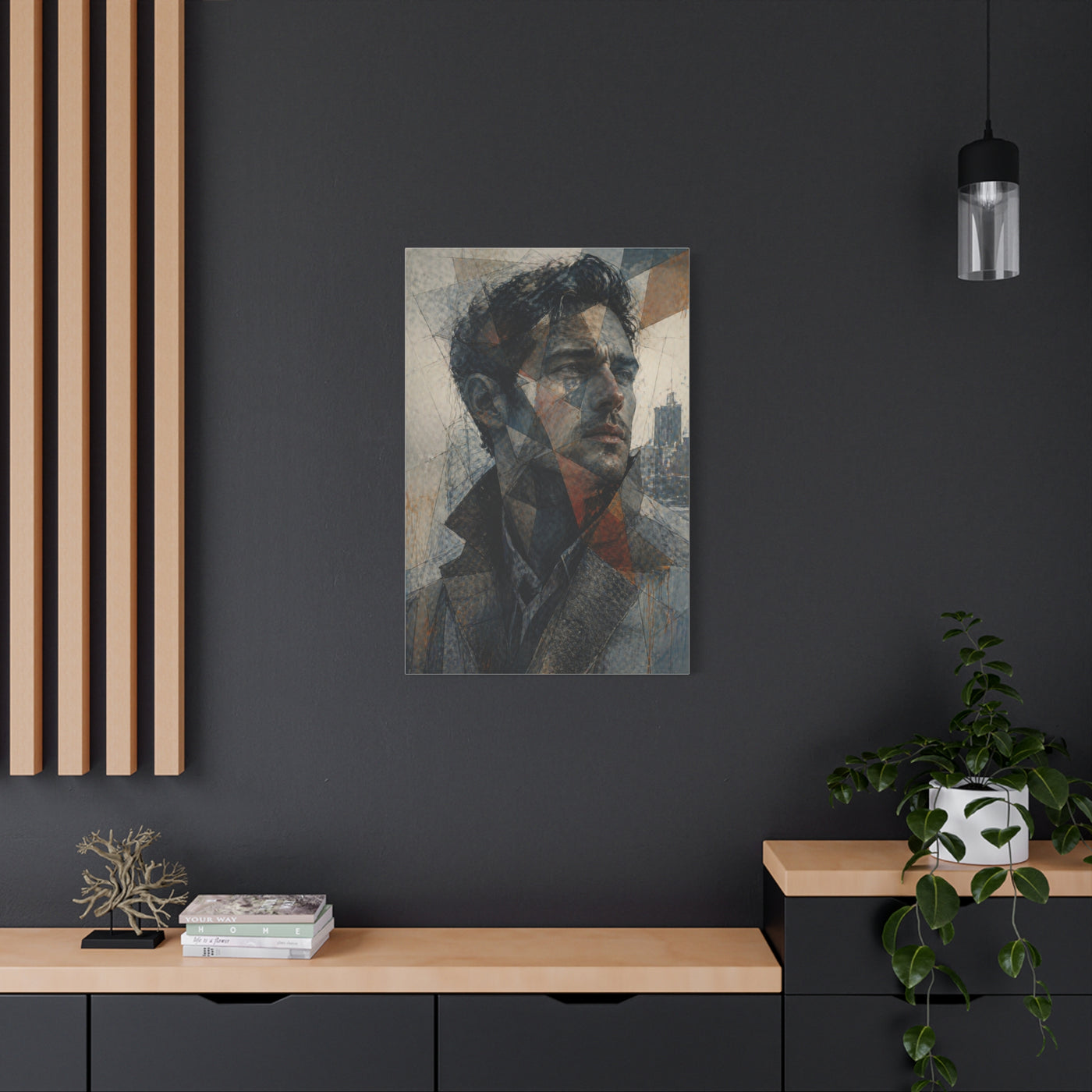 Fragmented Modern Male Portrait Wall Art & Canvas Print