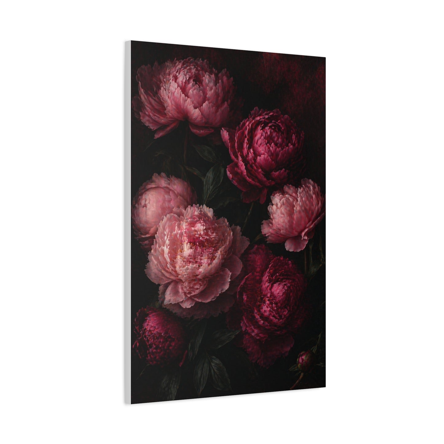 Dark Peony Floral Pink Wall Art & Canvas Print