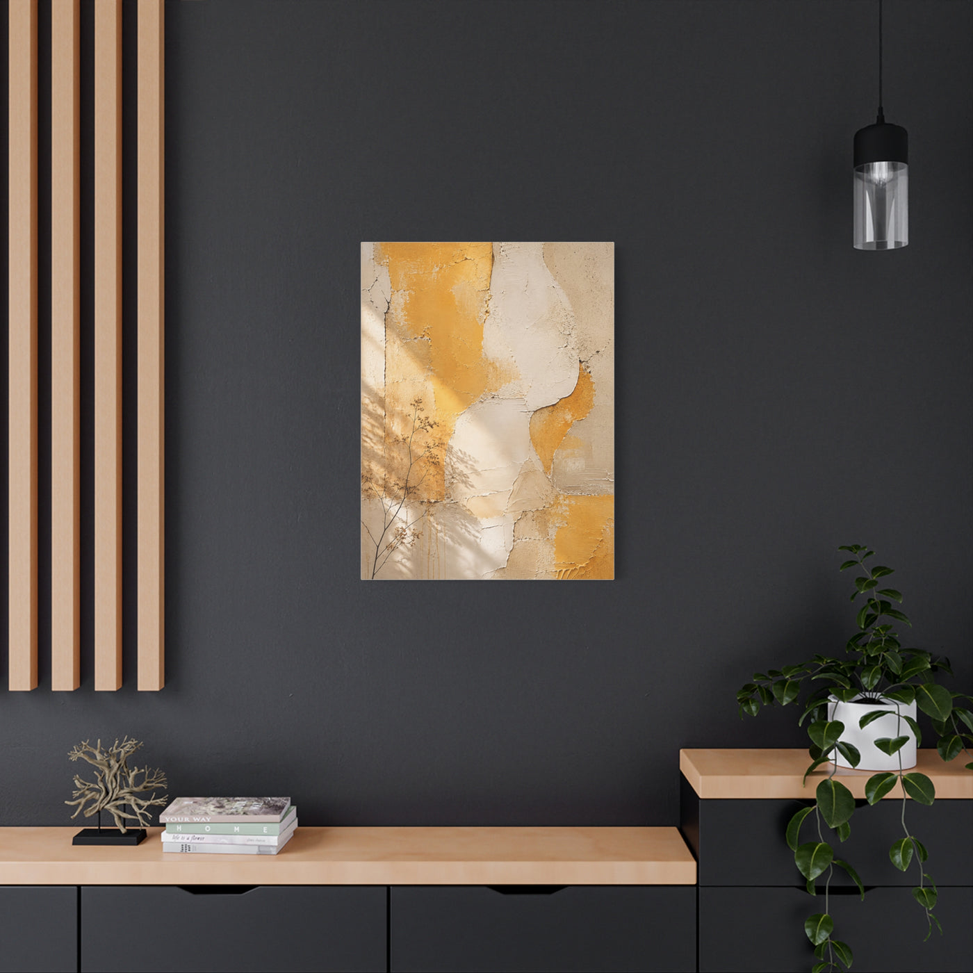 Sunlit Plaster Organic Wall Texture Composition Wall Art & Canvas Print