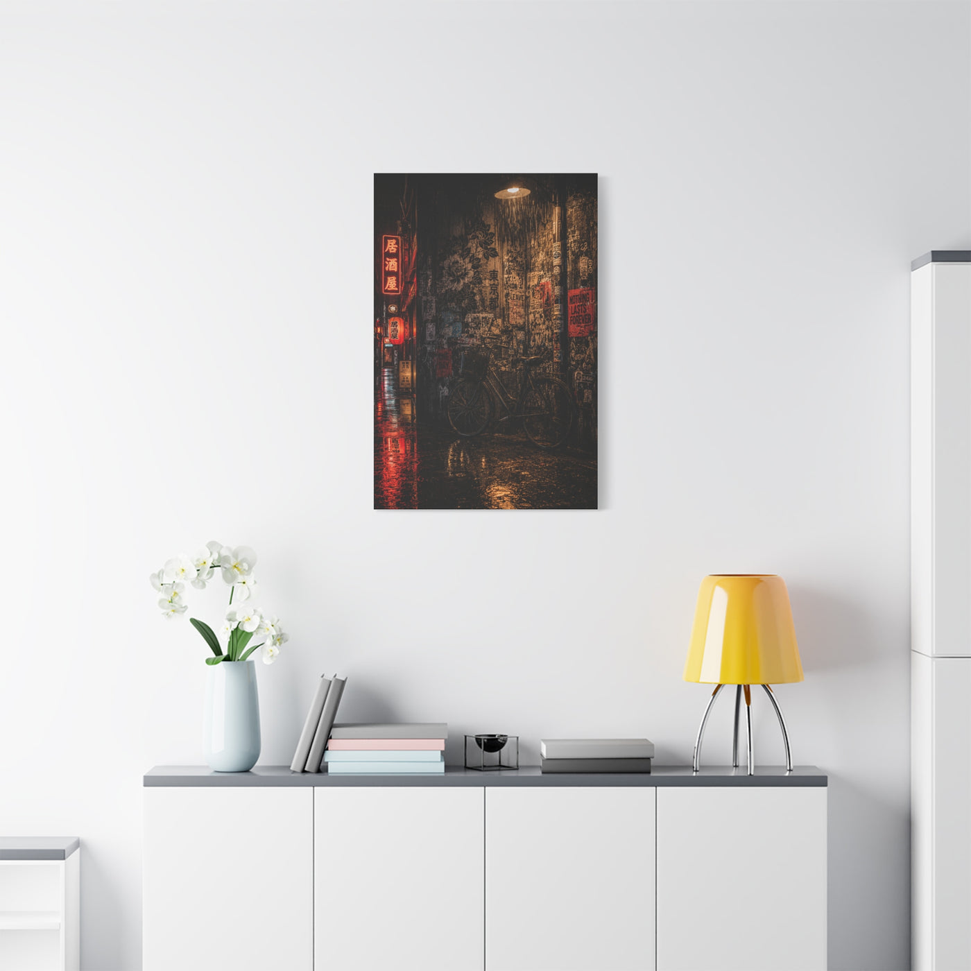 Neon Tokyo Alley Graffiti Street Wall Art & Canvas Print
