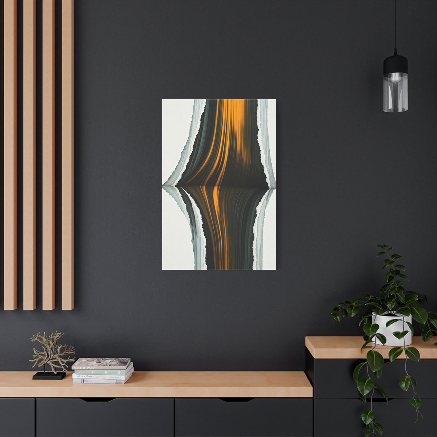 Vertical Gold Reflection Abstract Wall Art & Canvas Prints