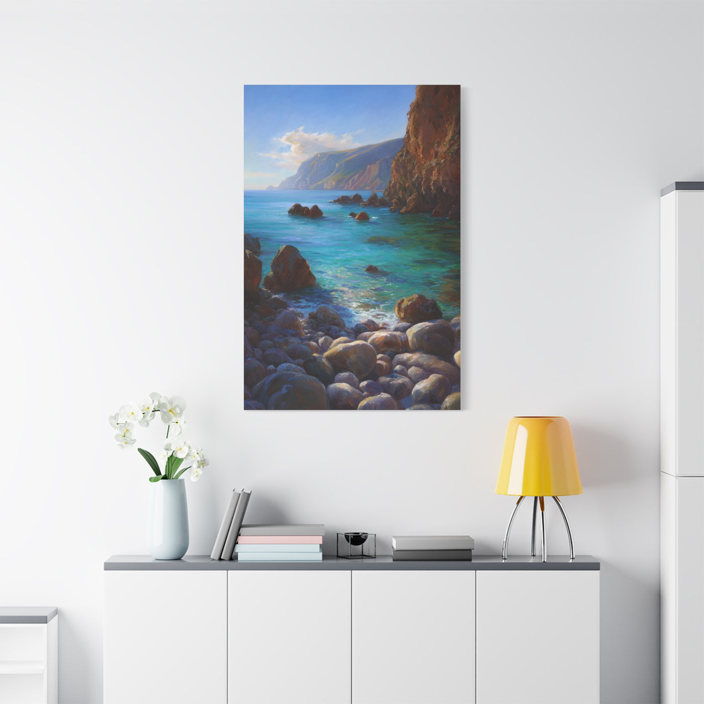 Quiet Turquoise Coastal Cove Wall Art & Canvas Print