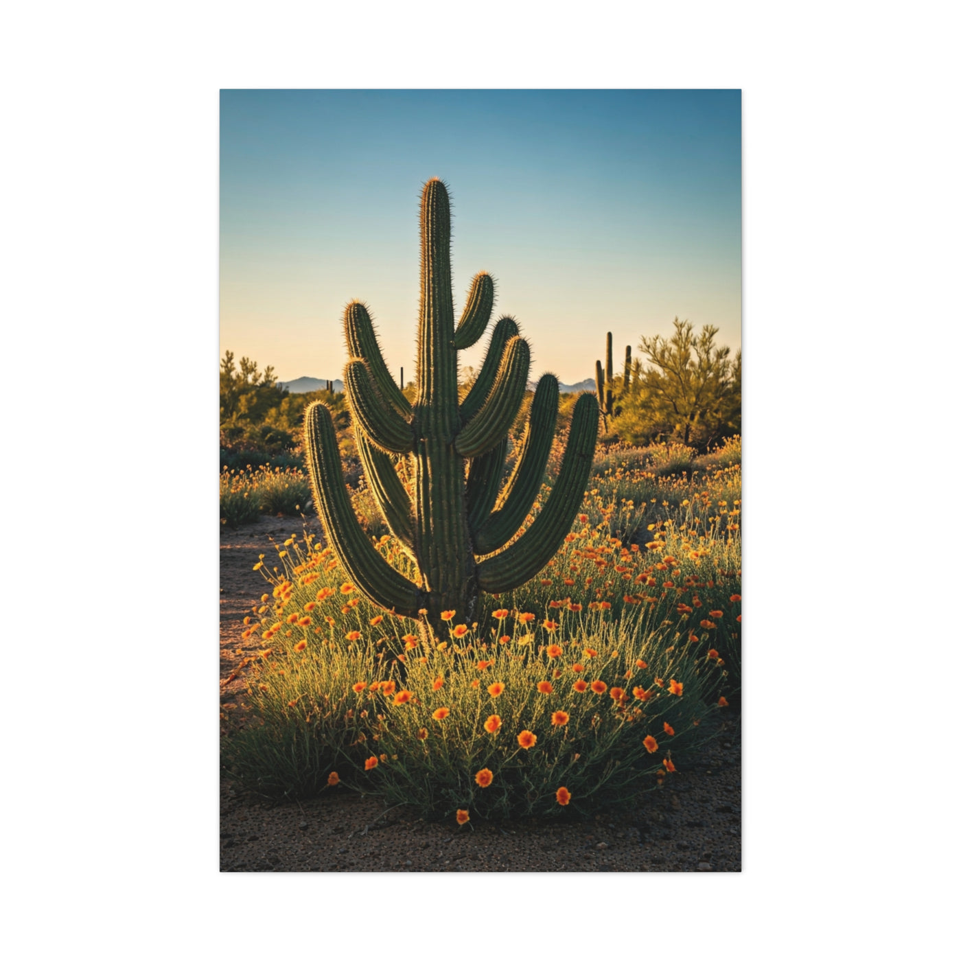 Wildflower Desert Saguaro Garden Wall Art & Canvas Prints