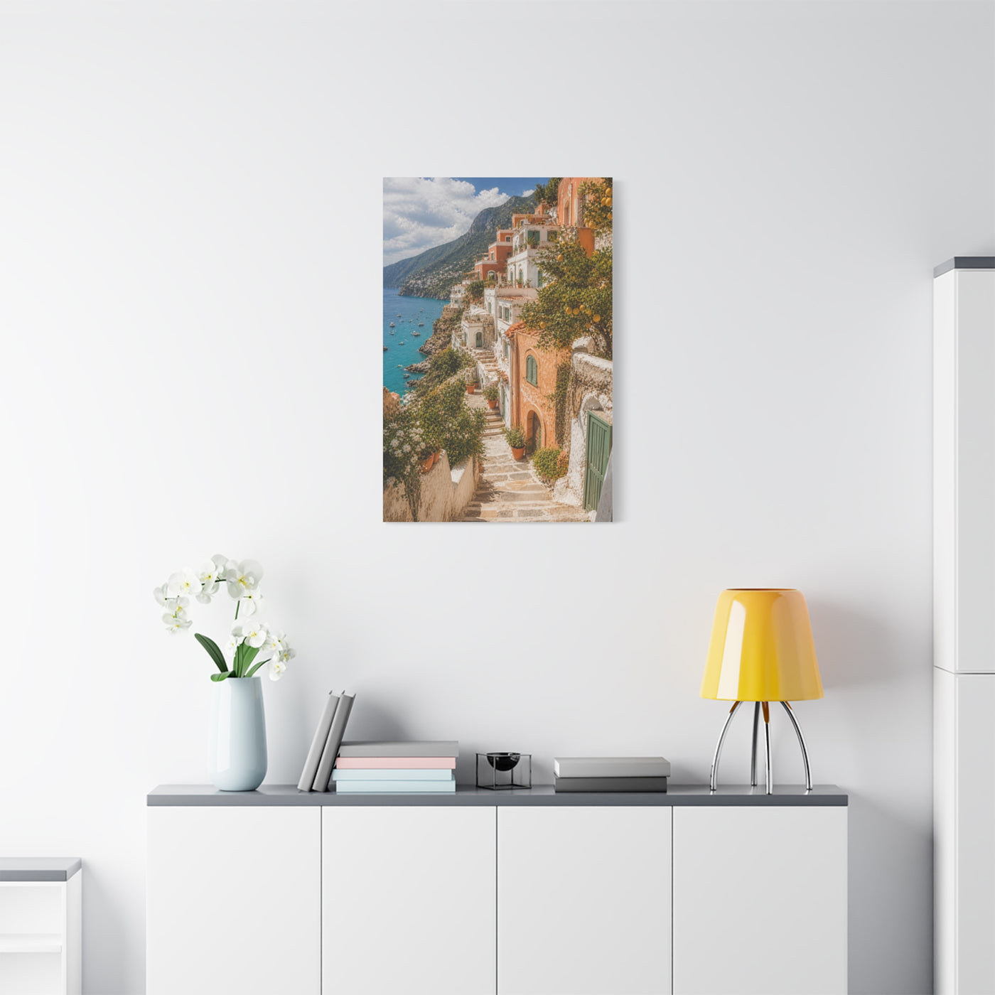 Mediterranean Cliffside Village Wall Art & Canvas Print