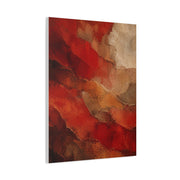Earthy Layered Red Terrain Abstraction Wall Art & Canvas Print