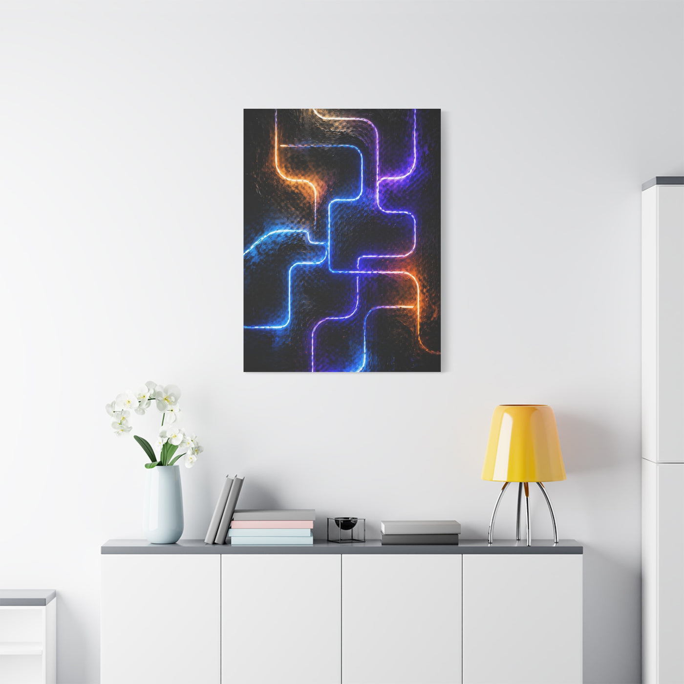 Neon Innovation Circuit Flow Wall Art & Canvas Print