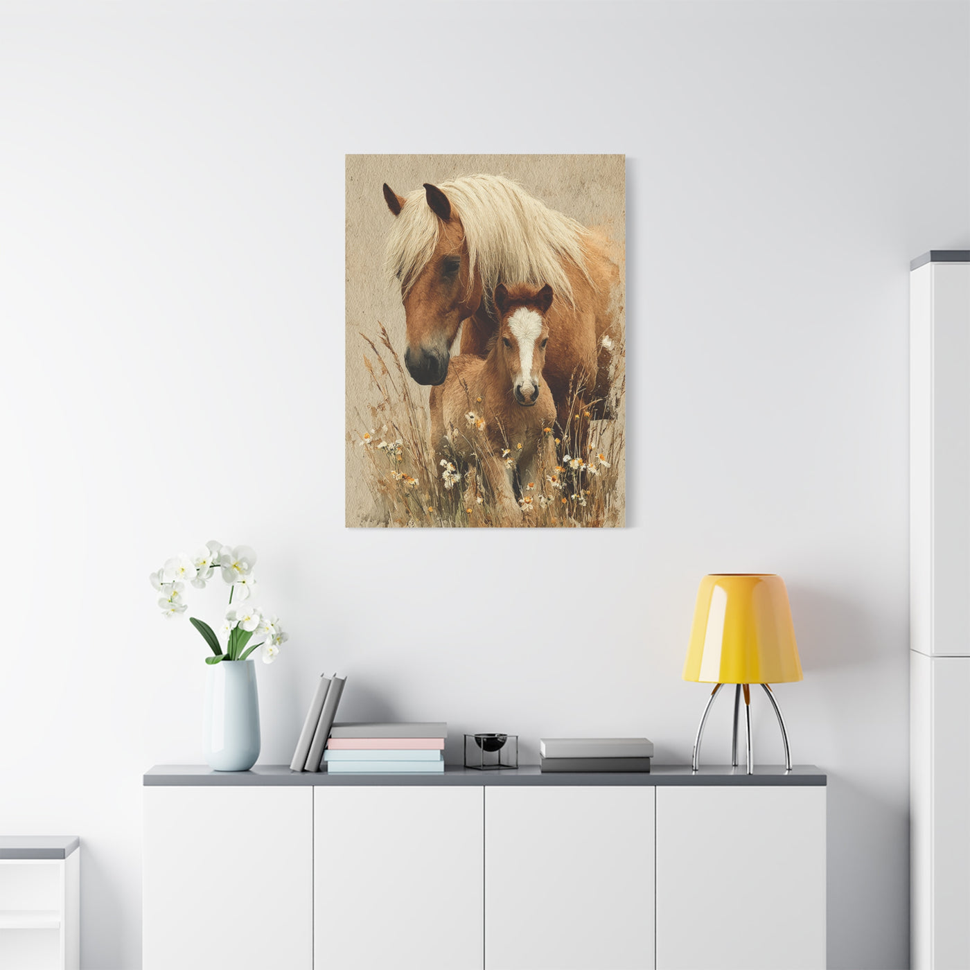 Mare and Foal Tender Bond Wall Art & Canvas Print