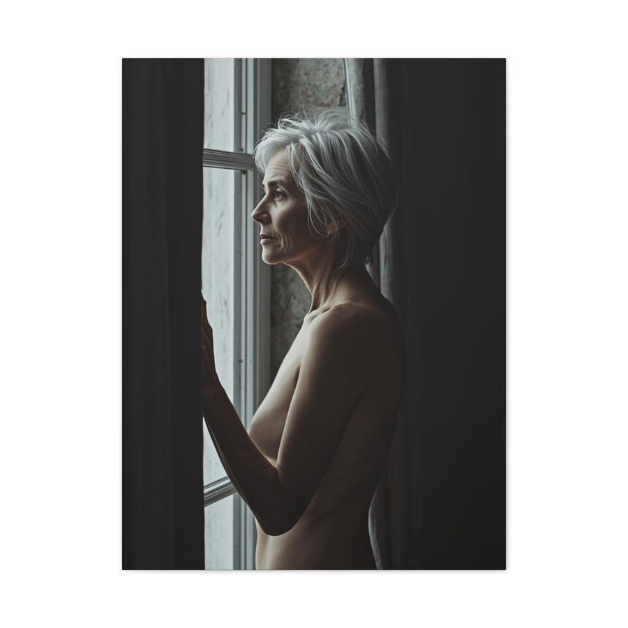 Mature Window Light Nude Study Wall Art & Canvas Print