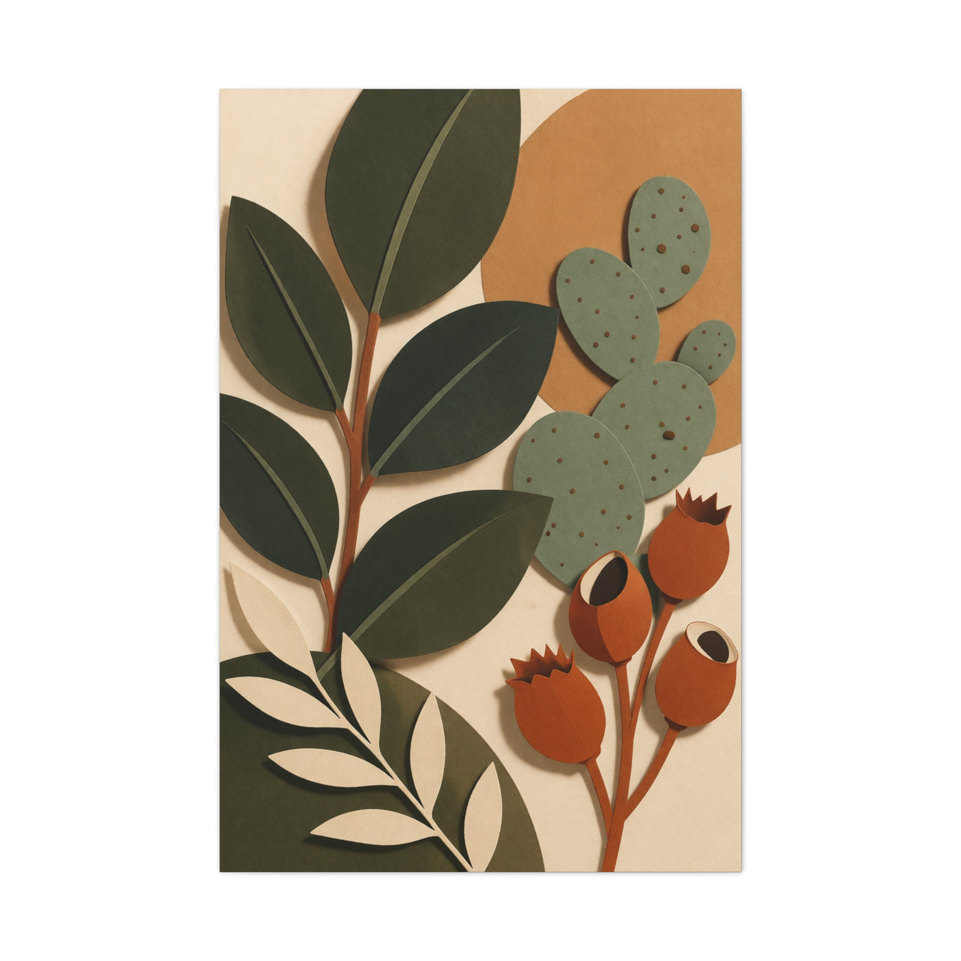 Cut Paper Botanical Modernist Wall Art & Canvas Print