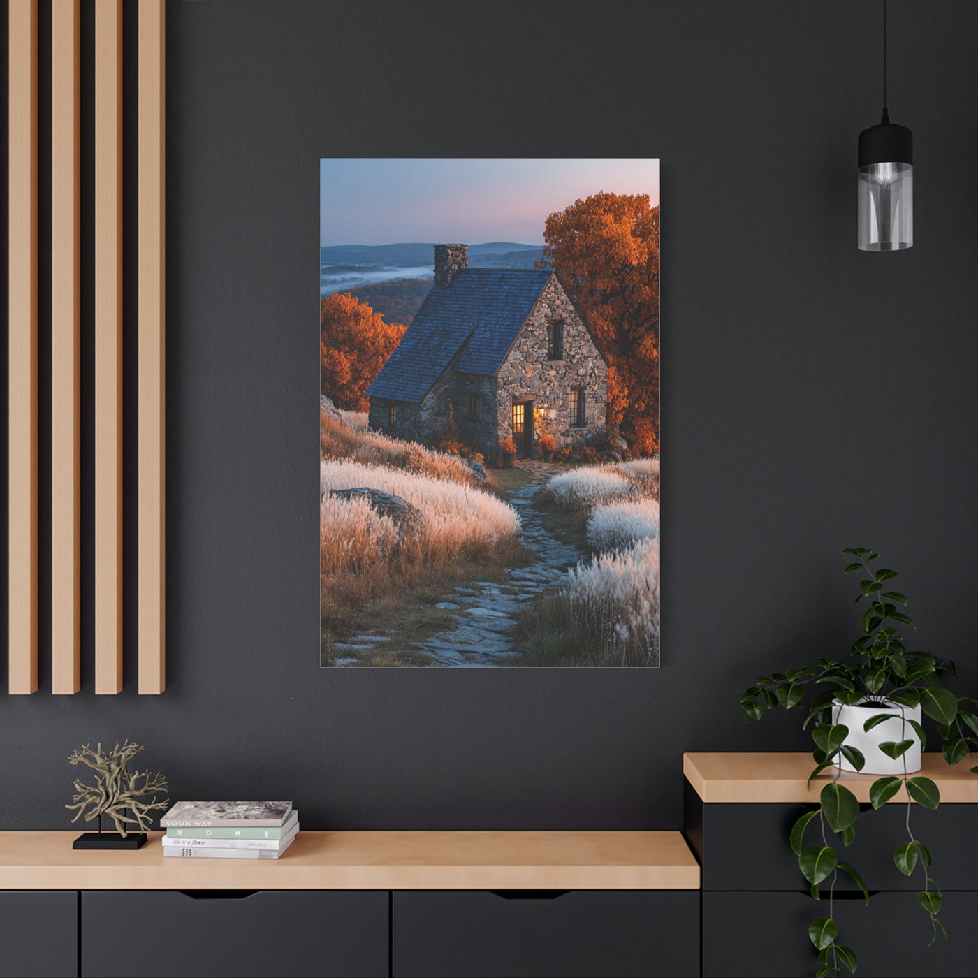 Autumn Cottage in Golden Hills Wall Art & Canvas Print
