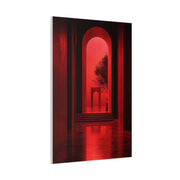 Surreal Crimson Archway Interior Wall Art & Canvas Print