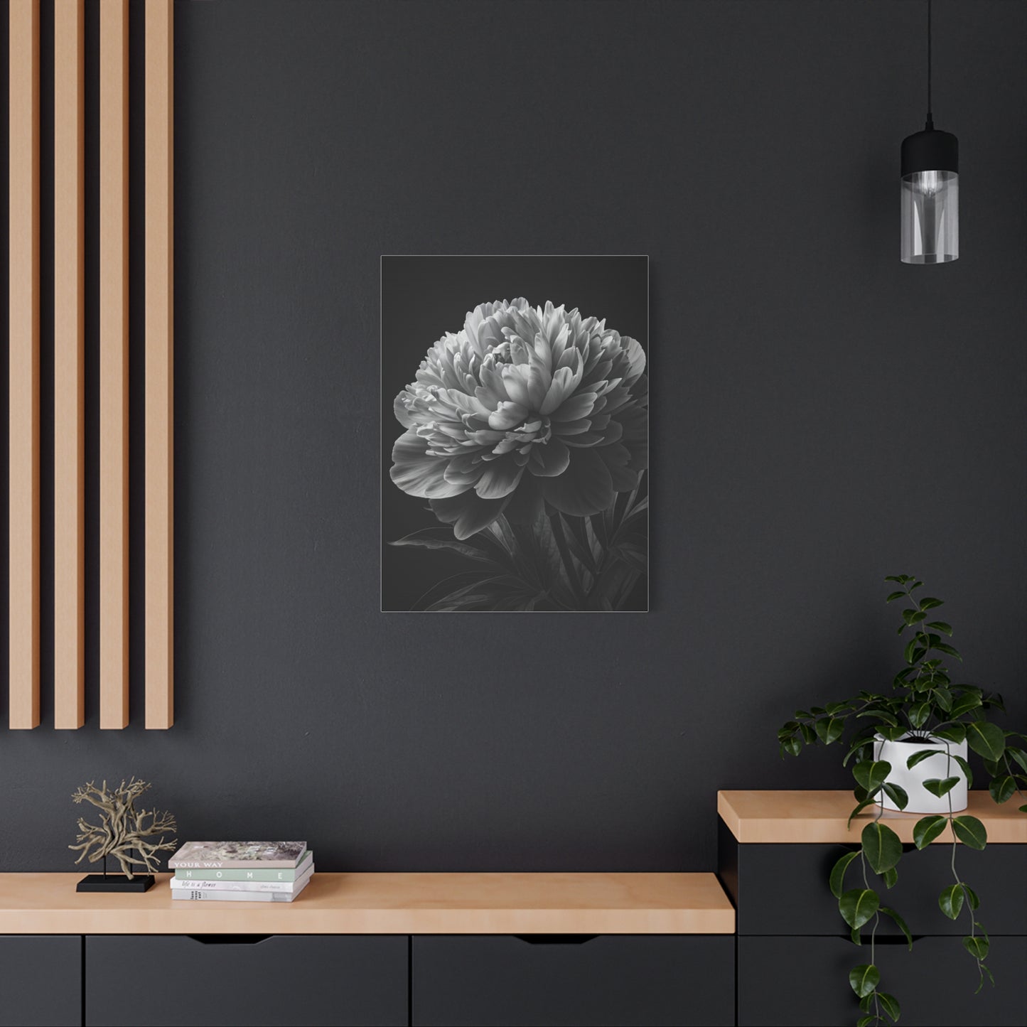 Midnight Peony Elegance Wall Art & Canvas Prints