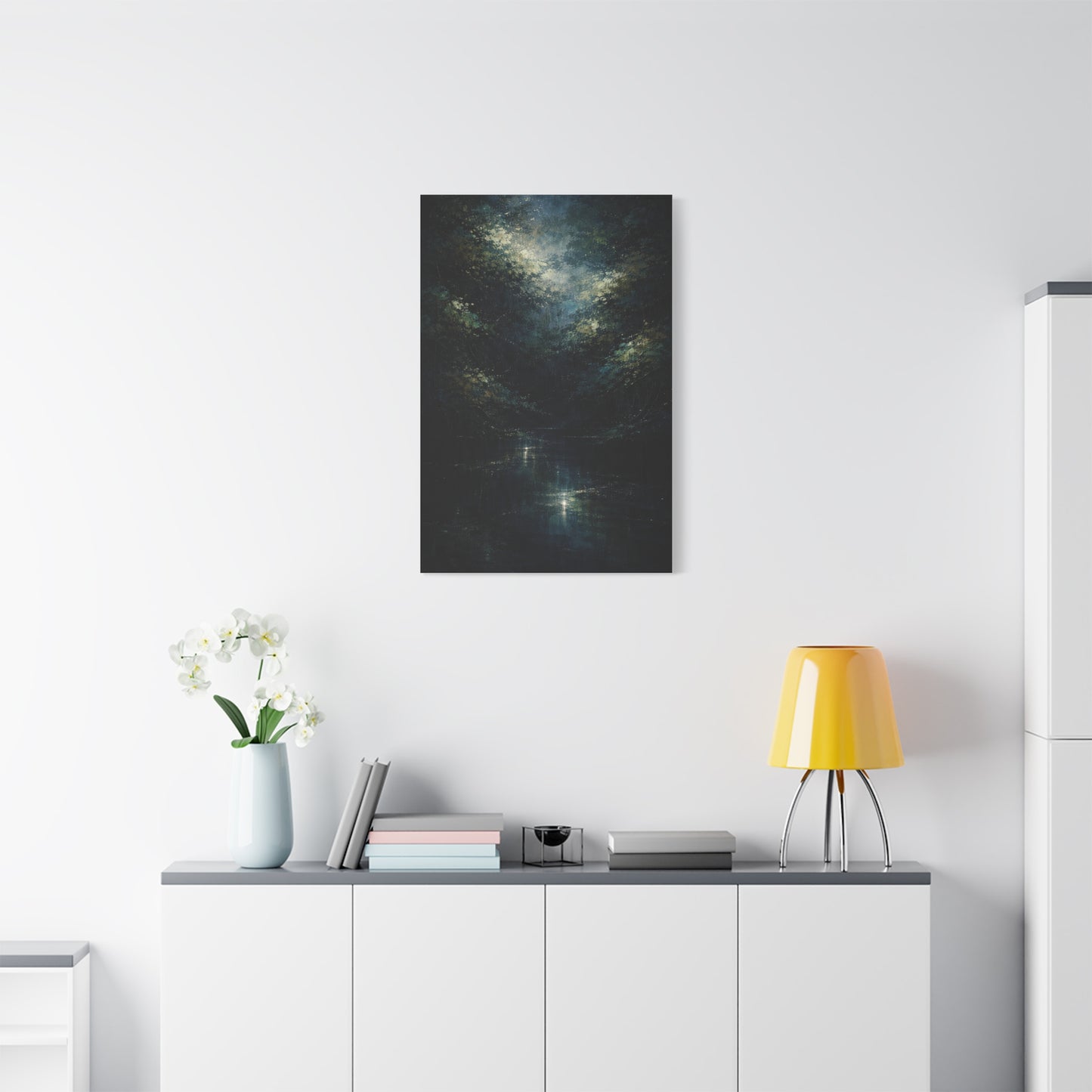 Nocturnal Forest Reflection Wall Art & Canvas Print