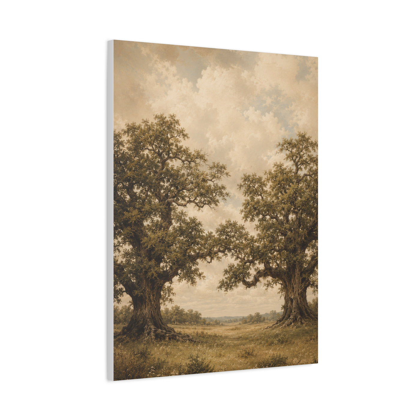 Twin Oak Harmony Landscape Trees Wall Art & Canvas Print