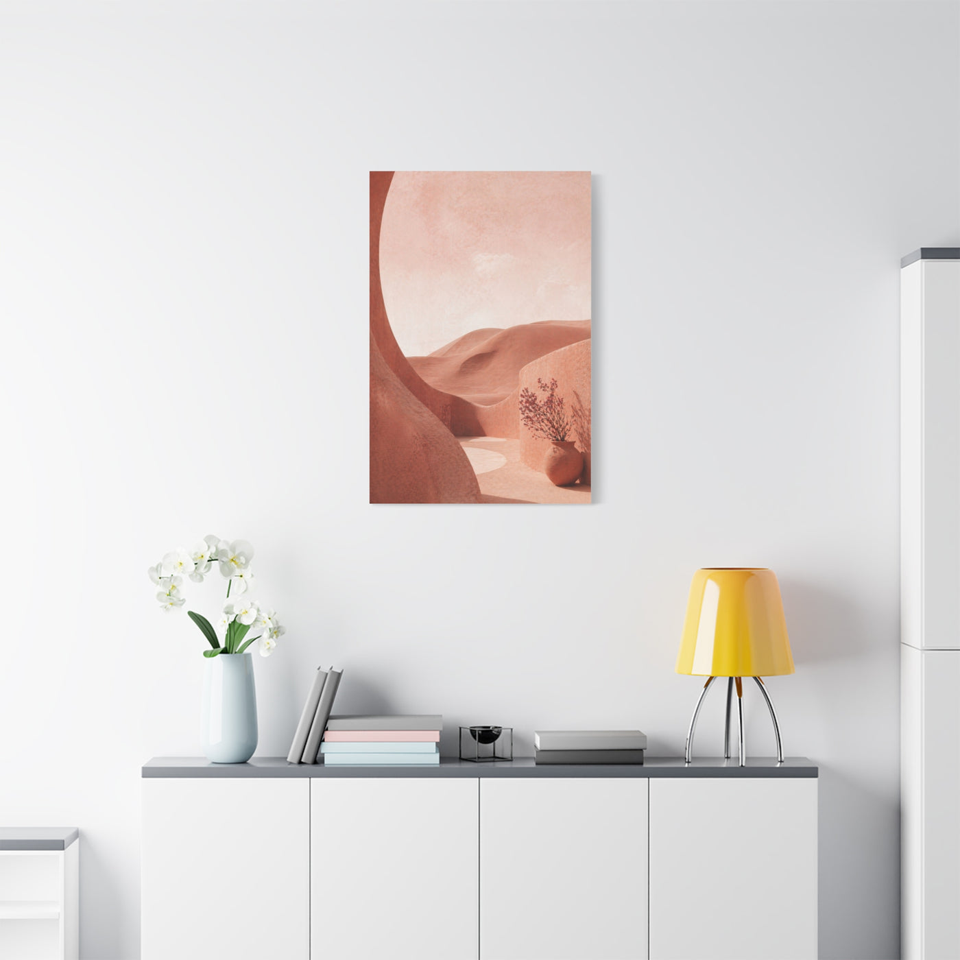 Terracotta Pink Desert Abstraction Wall Art & Canvas Print
