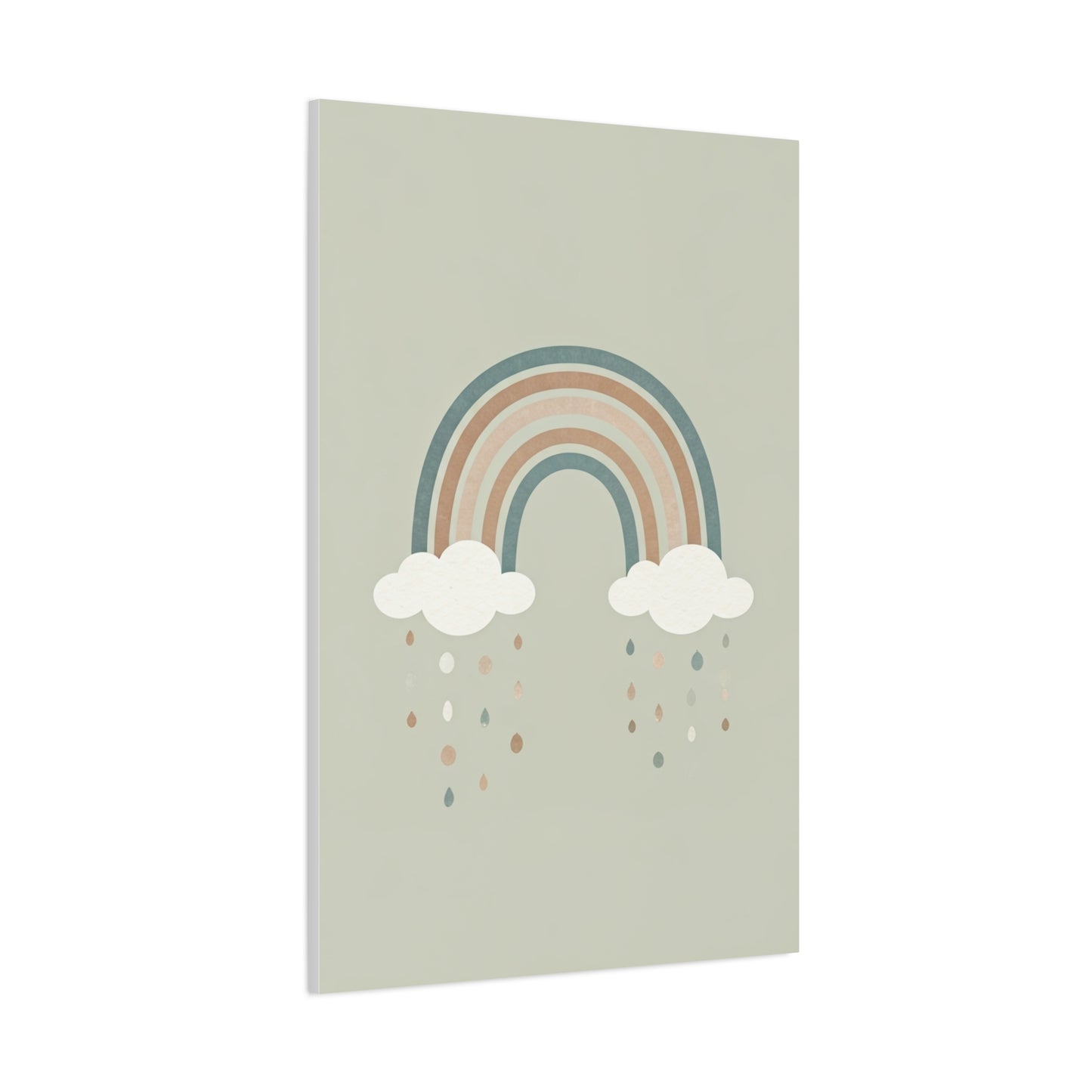 Pastel Rainbow & Clouds Nursery Wall Art & Canvas Print