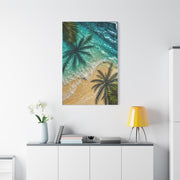 Aerial Coastal Palm Shadows Tropical Wall Art & Canvas Print
