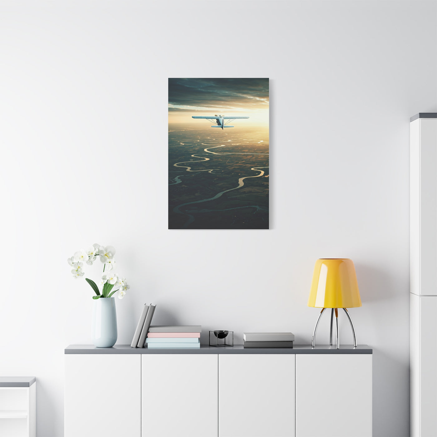 Golden River Flight Horizon Wall Art & Canvas Prints