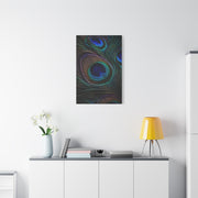 Macro Iridescent Peacock Feather Wall Art & Canvas Print