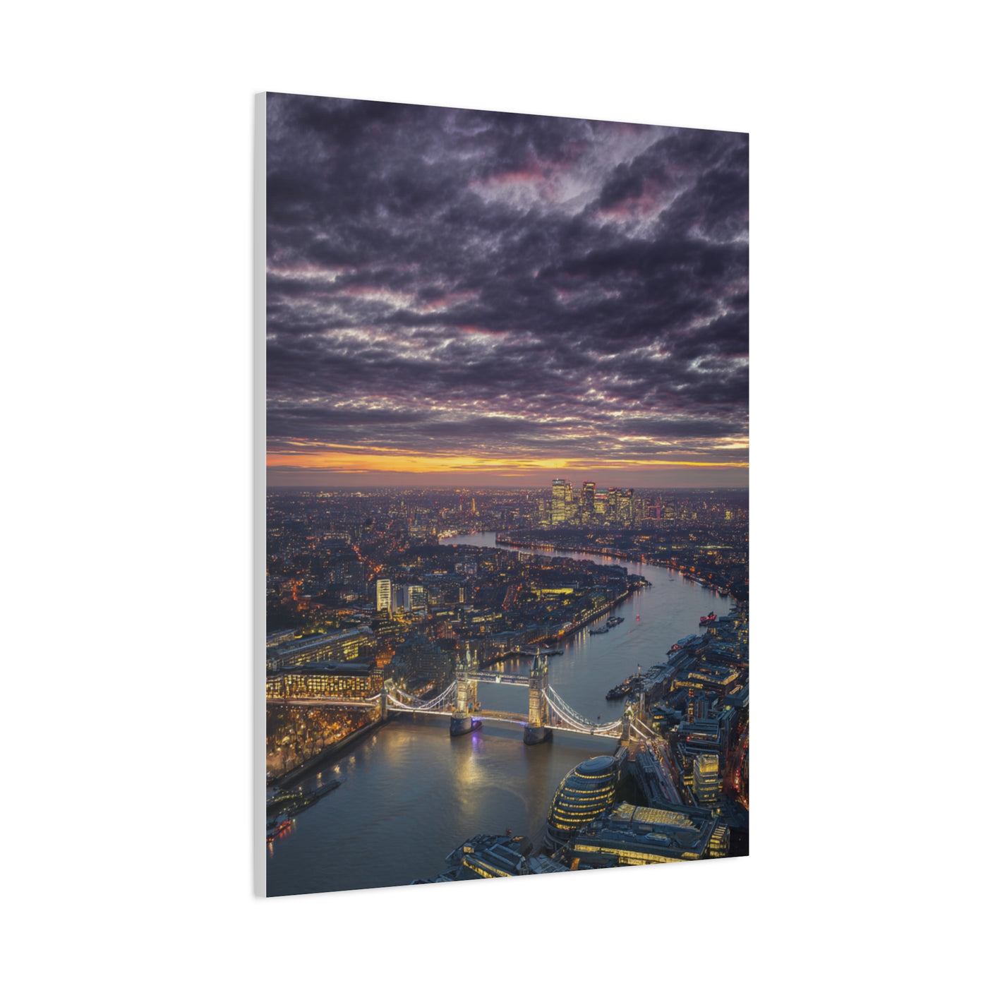 London Skyline Twilight Over the River Thames Wall Art & Canvas Print