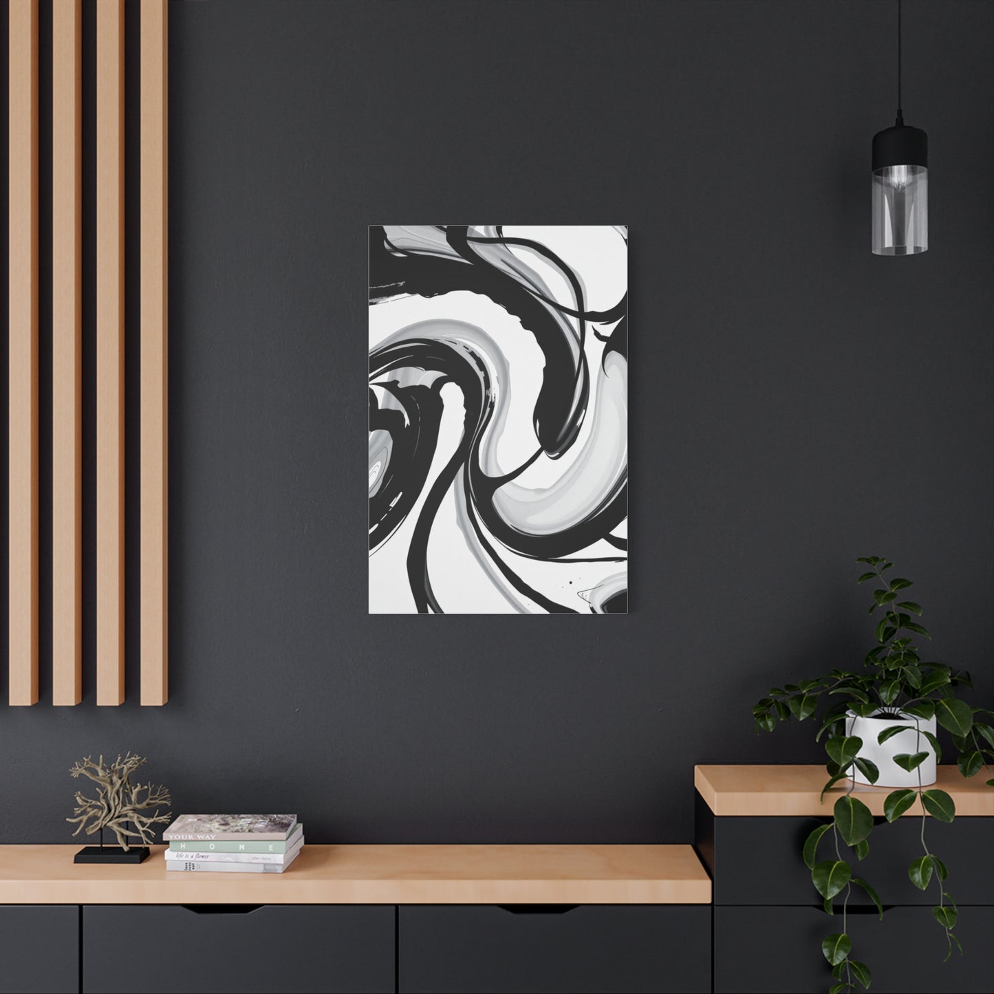 Black and White Abstract Art Refined Canvas Wall Art & Canvas Print