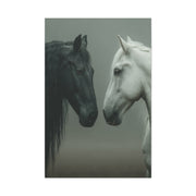 Dual Horse Contrast Portrait Wall Art & Canvas Print