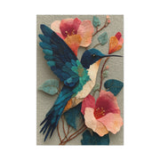 Hummingbird Botanical Collage Wall Art & Canvas Print