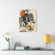 Minimalist Line Art Dining Scene Wall Art & Canvas Print