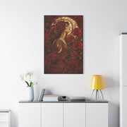 Red Art Nouveau Poppy Muse Wall Art & Canvas Print