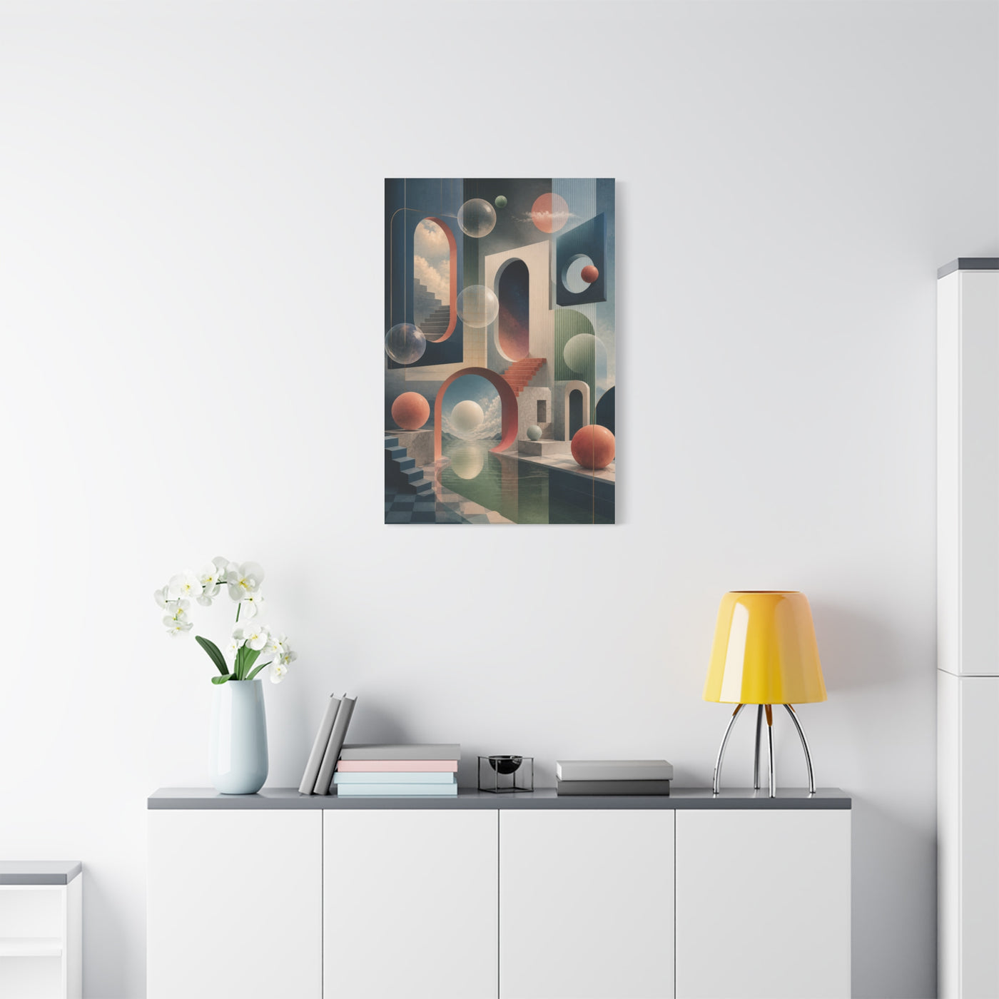 Surreal Geometric Portal Landscape Wall Art & Canvas Print