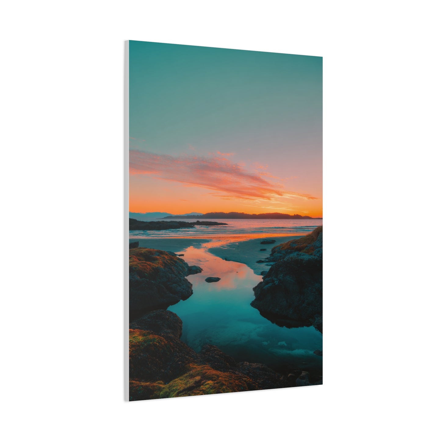 Coastal Sunset Horizon Reflection Wall Art & Canvas Print