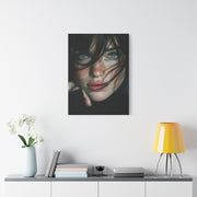Wind-Swept Freckled Muse Portrait Wall Art & Canvas Print