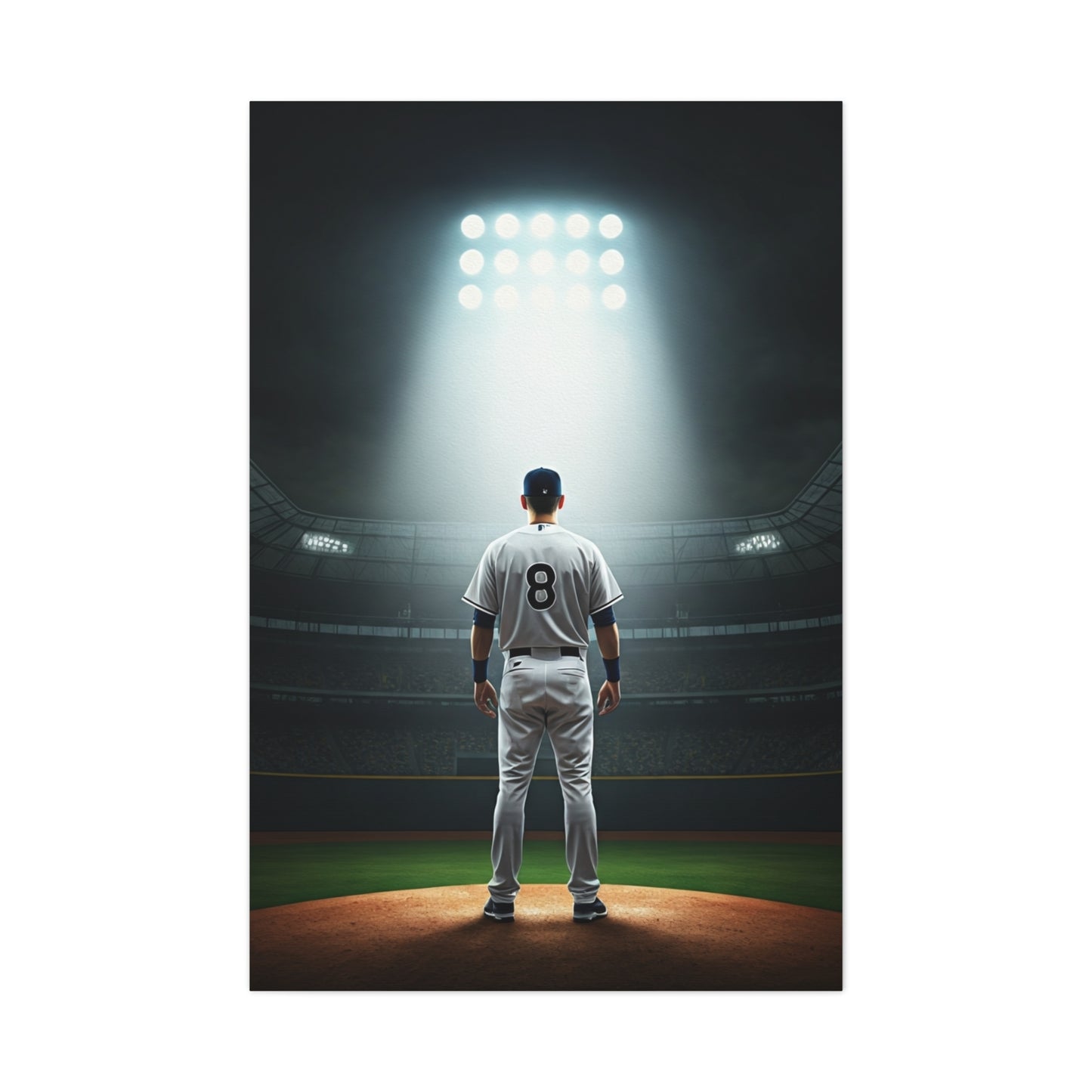Stadium Spotlight Baseball Player Tribute Wall Art & Canvas Prints