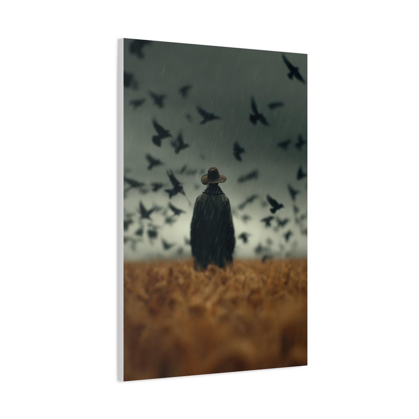 Scarecrow and Crows Autumn Field Wall Art & Canvas Print