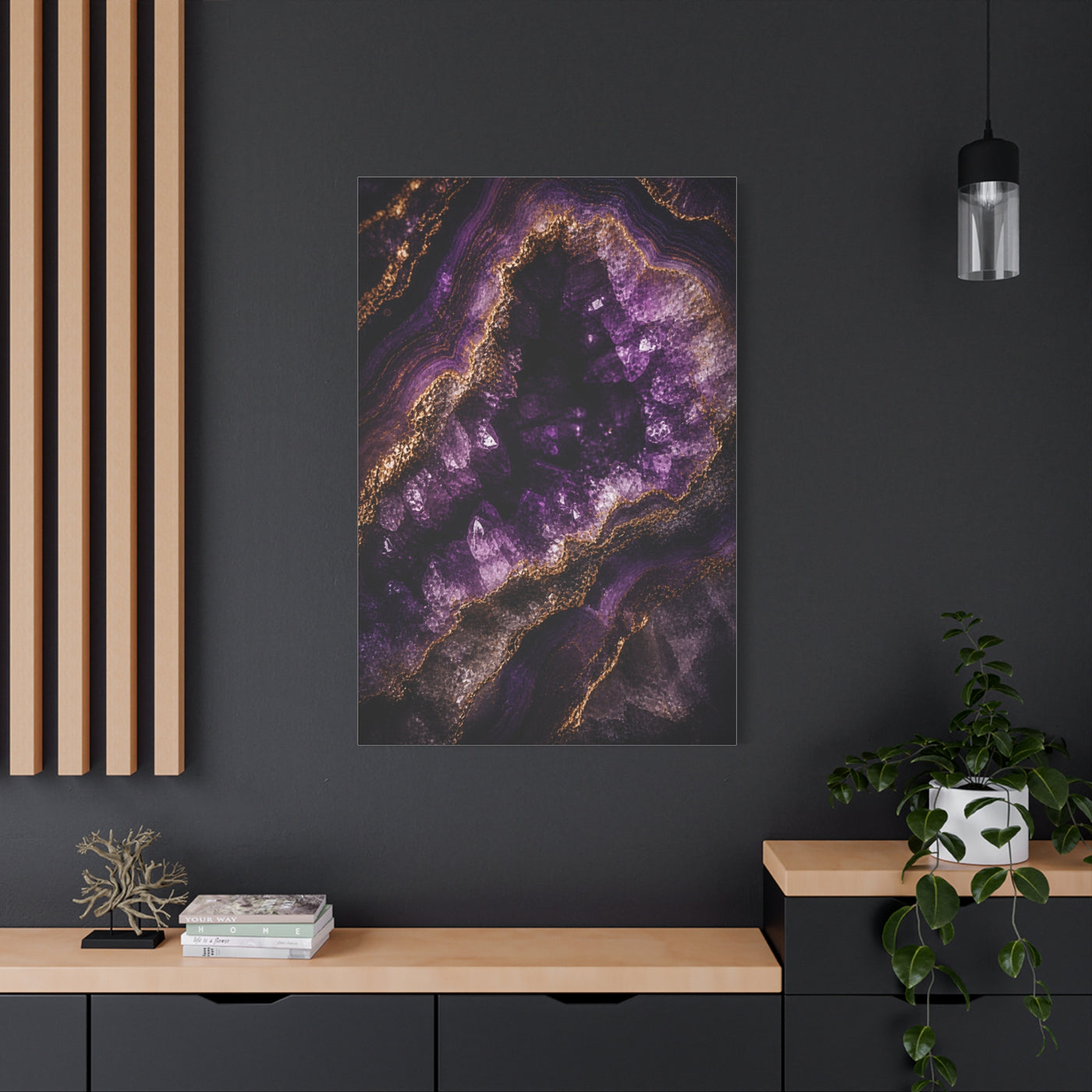 Amethyst Geode Crystal Abstraction Wall Art & Canvas Print
