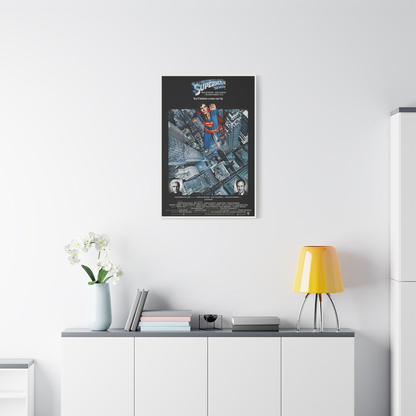 Superman "You'll Believe A Man Can Fly" Movie Poster Wall Art & Canvas Print