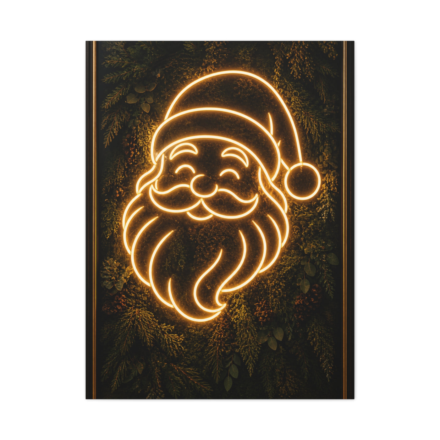 Amber Neon Santa Botanical Wall Art & Canvas Print