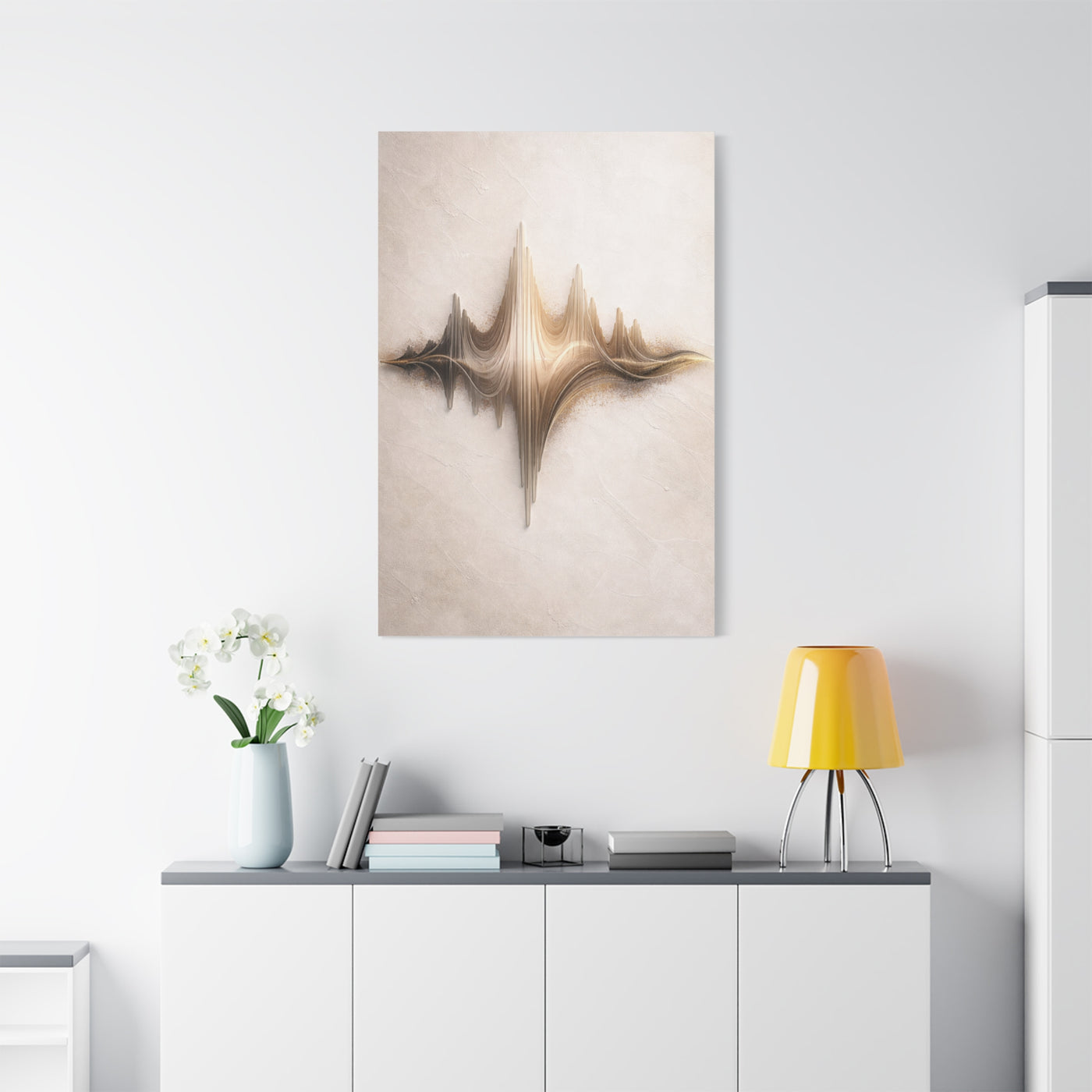 Luminous Soundwave Glass Sculpture Wall Art & Canvas Print