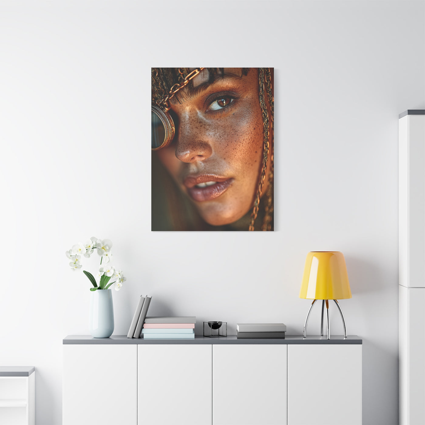 Copper Monocle Freckled Portrait Wall Art & Canvas Print