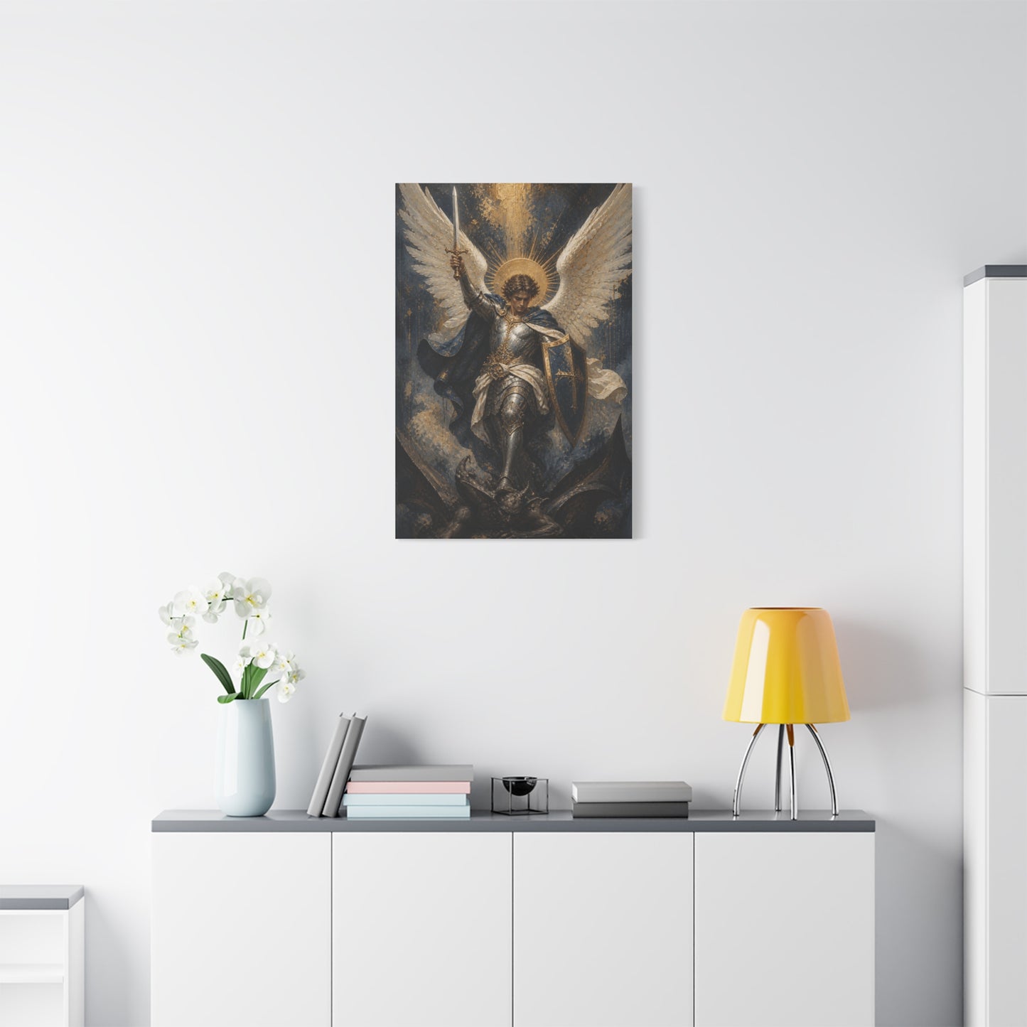St. Michael Triumph Over Darkness Wall Art & Canvas Print
