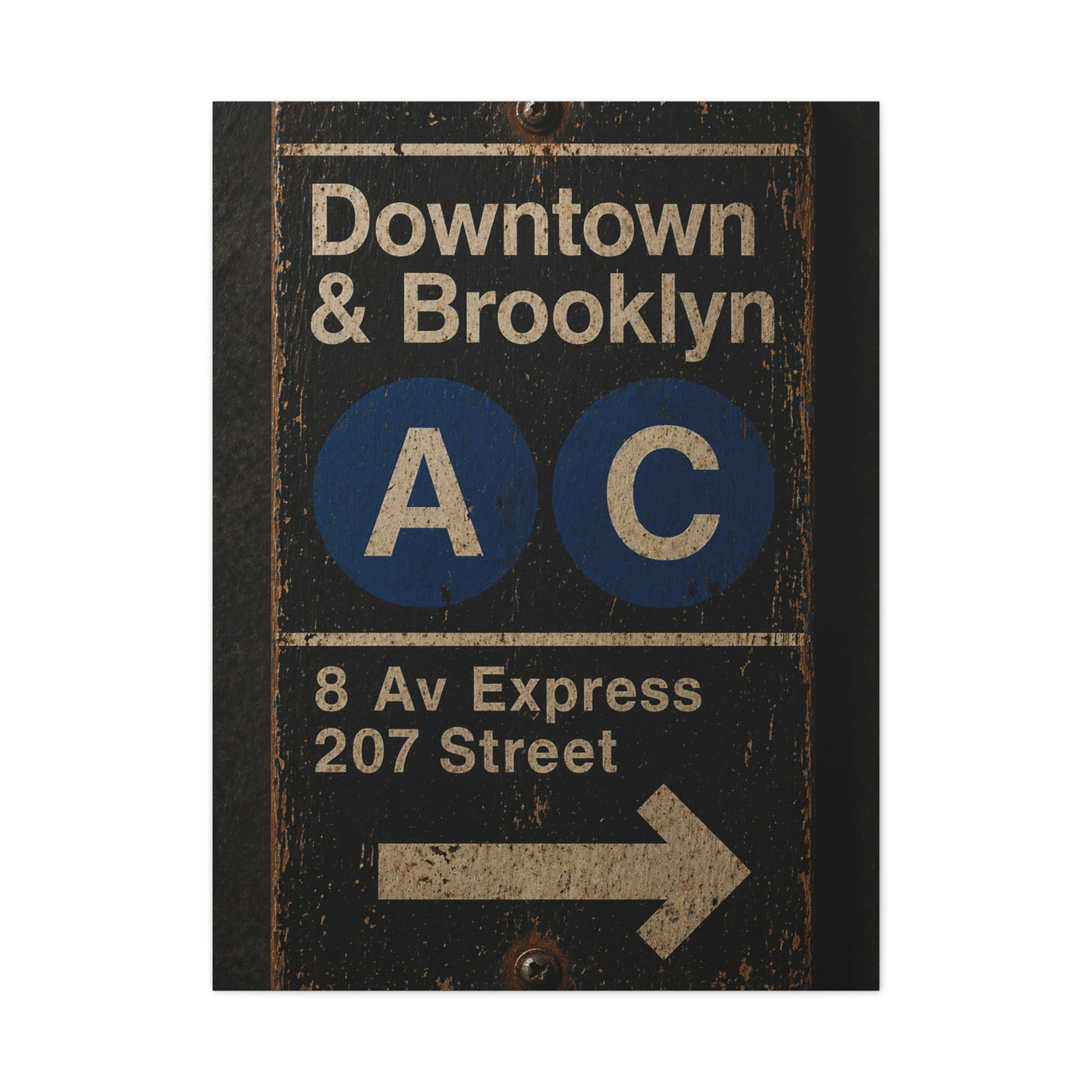 Vintage Subway Sign Industrial Wall Art & Canvas Print