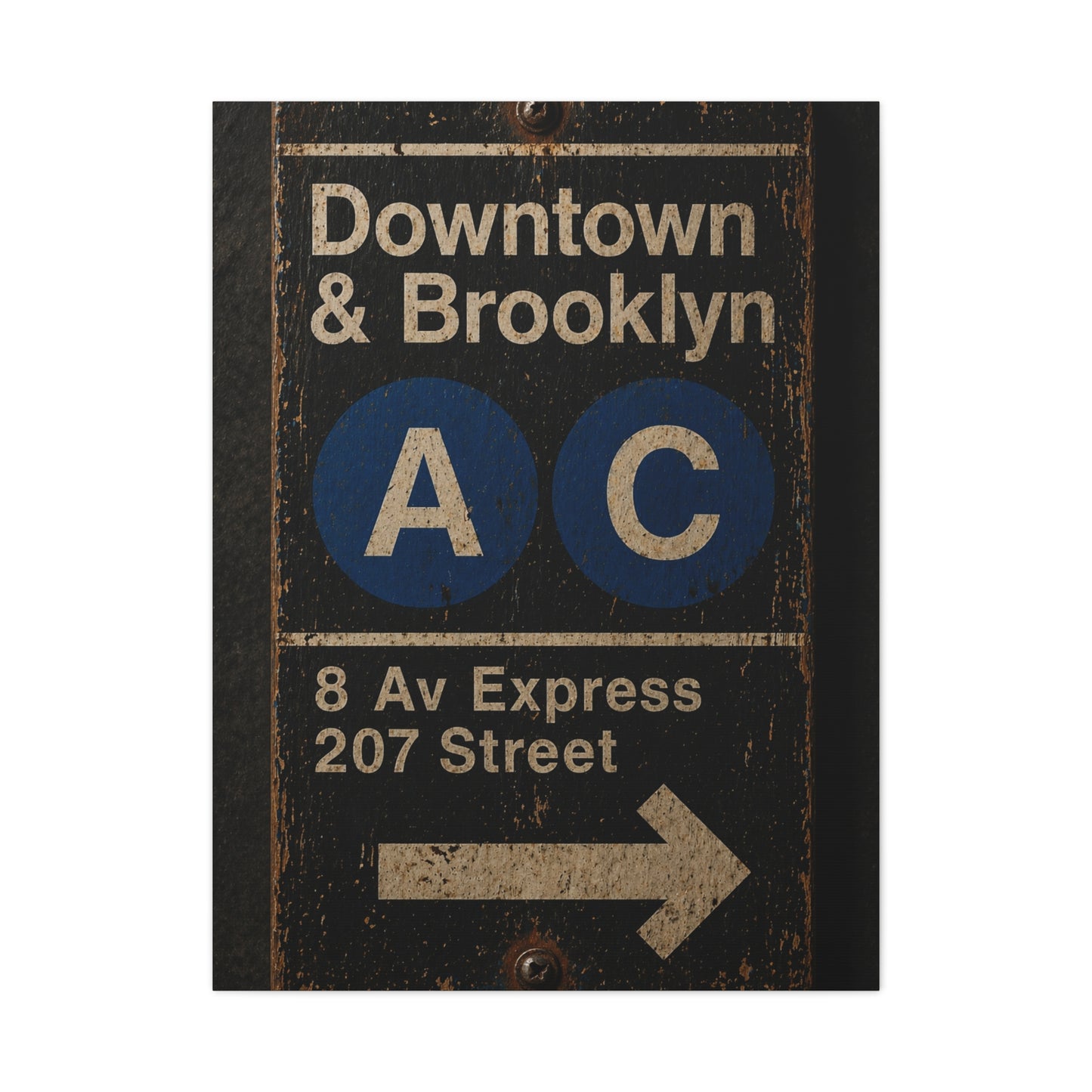 Vintage Subway Sign Industrial Wall Art & Canvas Print