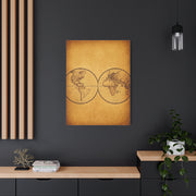 Twin Hemisphere Antique World Map Wall Art & Canvas Prints