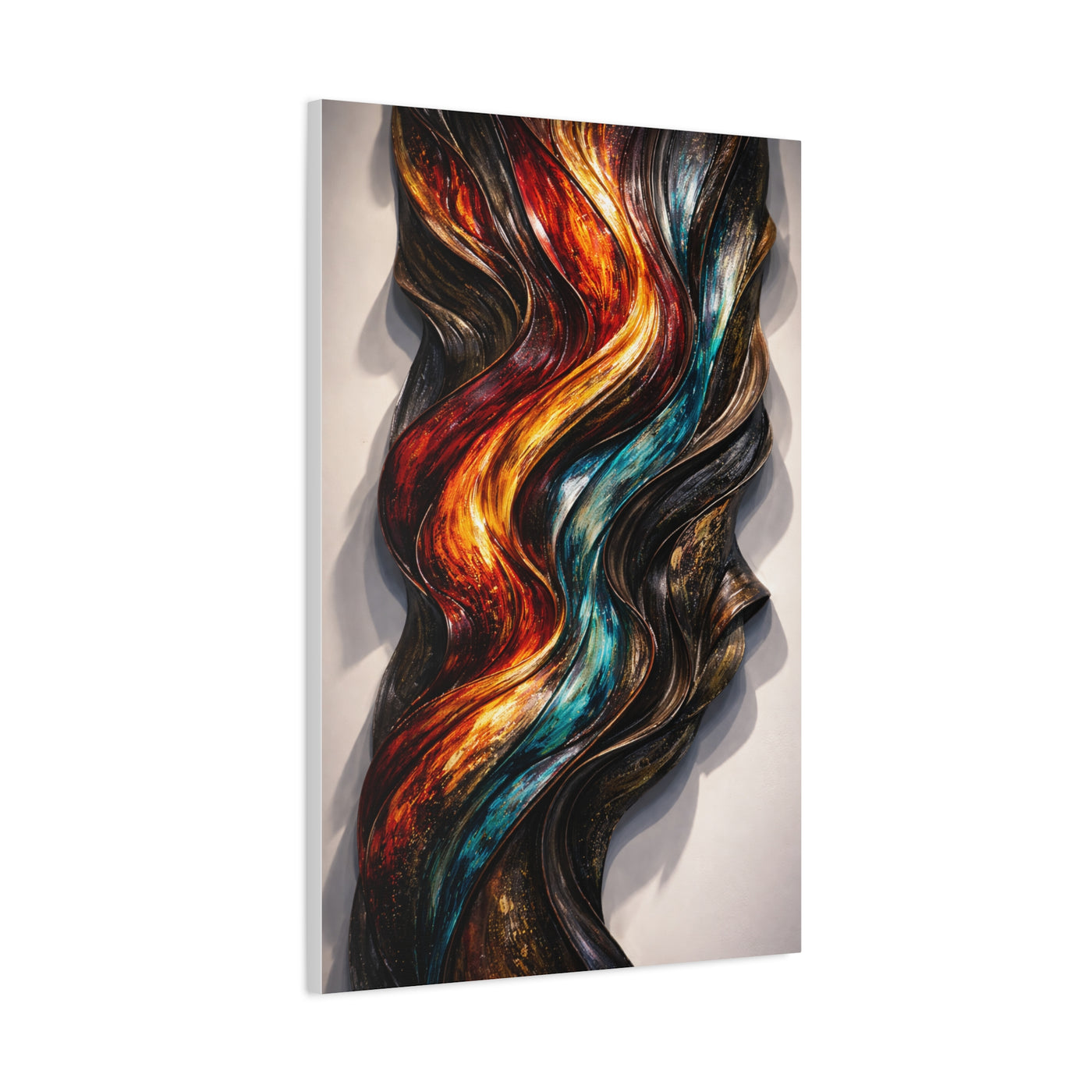 Glossy Molten Metal Relief Wall Art & Canvas Print