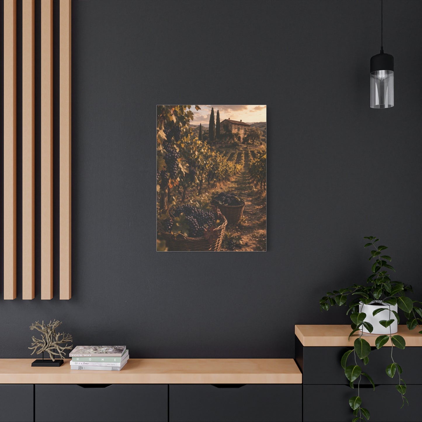 Tuscan Vineyard Harvest Scene Wall Art & Canvas Print