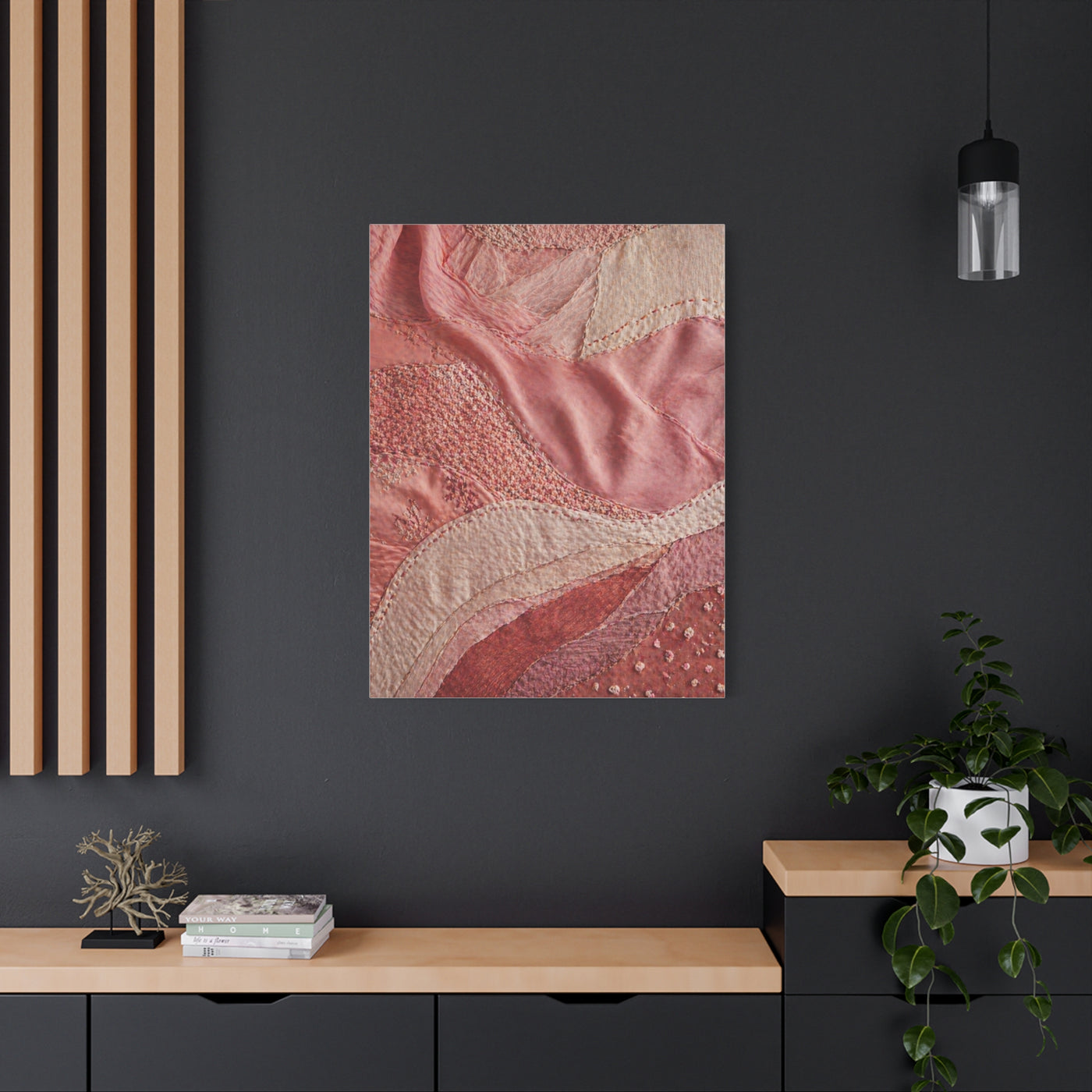 Couture Pink Textile Abstraction Wall Art & Canvas Print