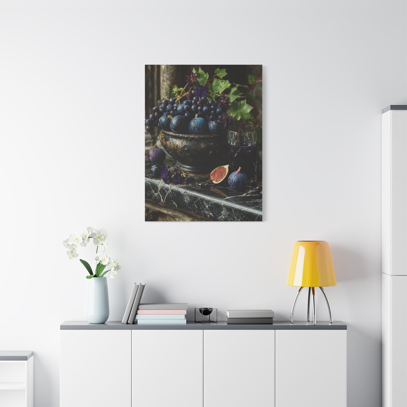 Fig & Wine Rustic Still Life Wall Art & Canvas Print