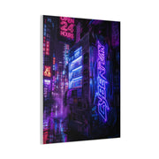 Cyberpunk Neon Vending Alley Street Wall Art & Canvas Print