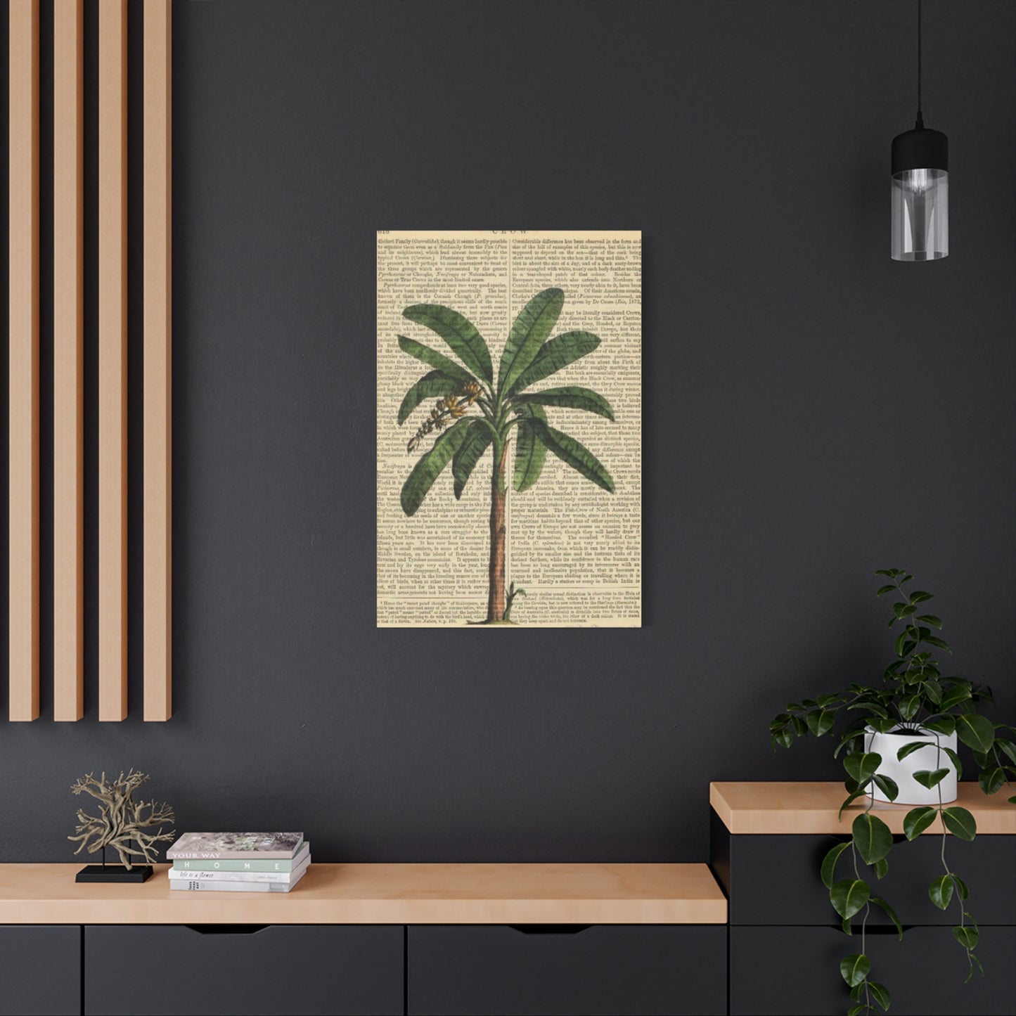 Palm Tree Painting On Vintage Paper Wall Art & Canvas Prints