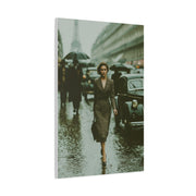 Parisian Rainy Street Elegance Wall Art & Canvas Print